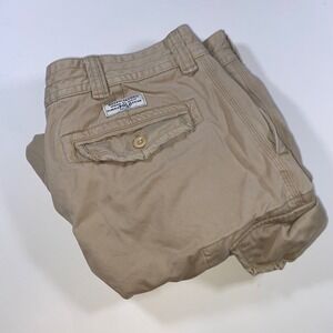 Polo Ralph Lauren Classic Polo Chino Cargo Shorts Mens 40 Khaki Tan Cotton Twill